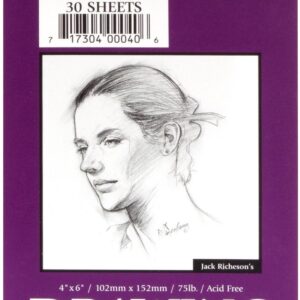 Jack Richeson & Co. Drawing Pad 75#, Top Spiral Bound - 4" x 6" (30 Sheets)