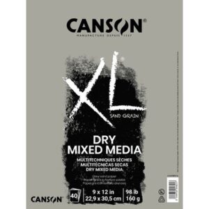 Canson XL Sand Grain Dry Mixed Media Paper Pad, Grey - 9" x 12"