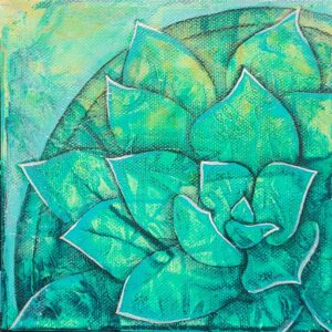 Succulents - 6"x6" Acrylic on Canvas