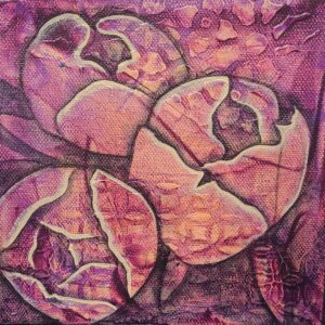Purple Peonies - 6"x6" Acrylic on Canvas