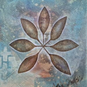 Umbrella Leaf - 6"x6" Acrylic on Canvas