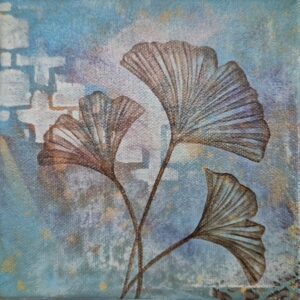 Ginko Leaf - 6"x6" Acrylic on Canvas