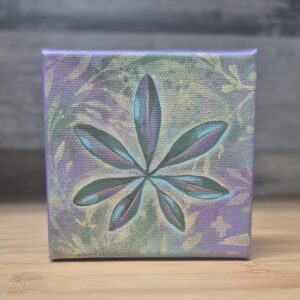 Umbrella Leaf - 4"x4" Acrylic on Canvas