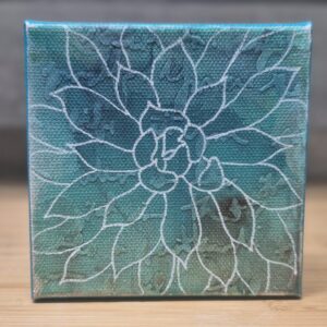 Succulent Study #3 - 4"x4" Acrylic on Canvas