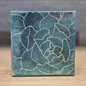 Succulent Study #2 - 4"x4" Acrylic on Canvas