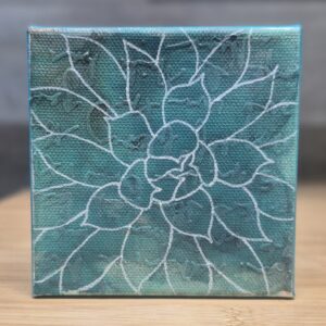 Succulent Study #1 - 4"x4" Acrylic on Canvas