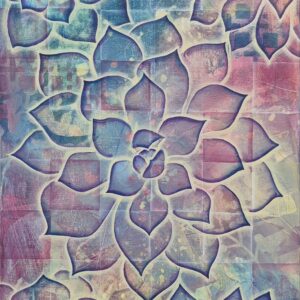 Succulents at Dusk - 12"x36" Acrylic on Canvas